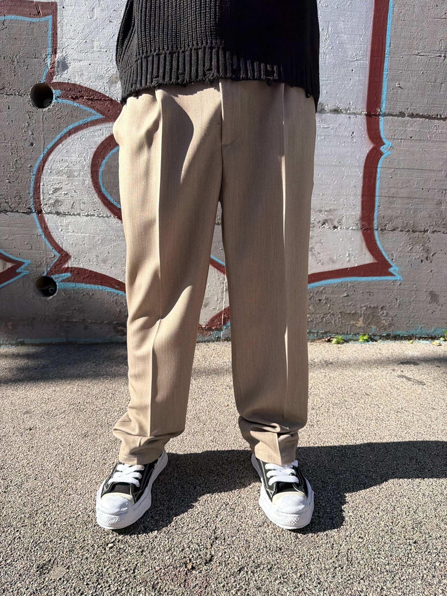 PANTALONE FONDO AMPIO BEIGE