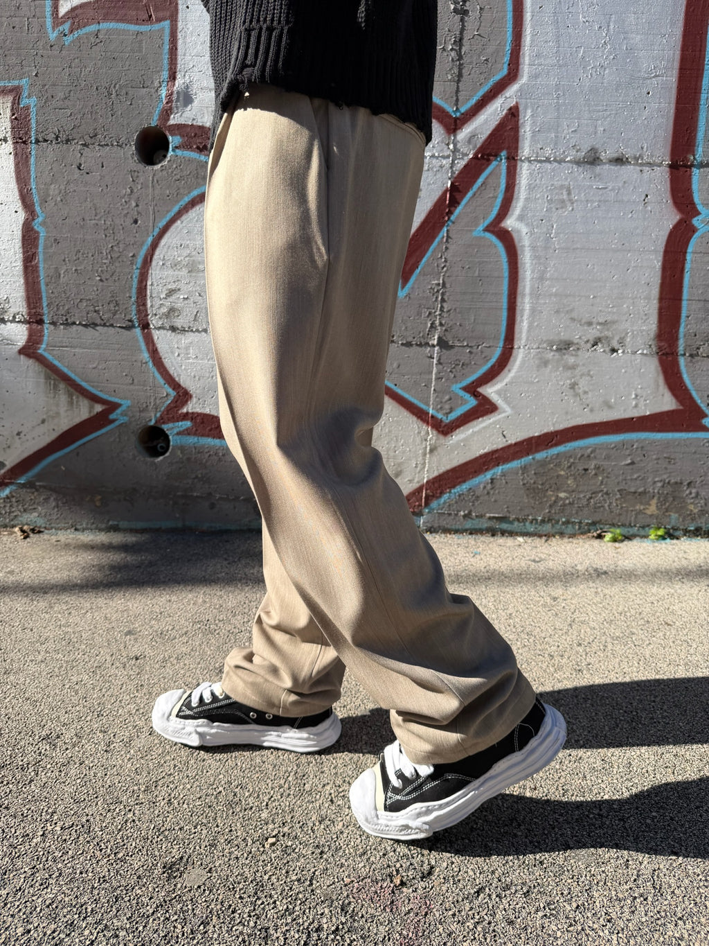 PANTALONE FONDO AMPIO BEIGE