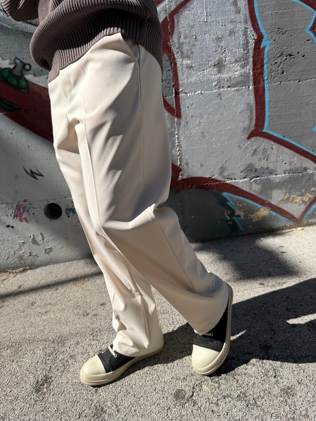 PANTALONE FONDO AMPIO BEIGE