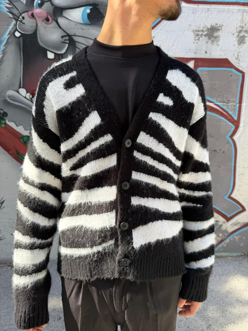 CARDIGAN PELO ZEBRATO